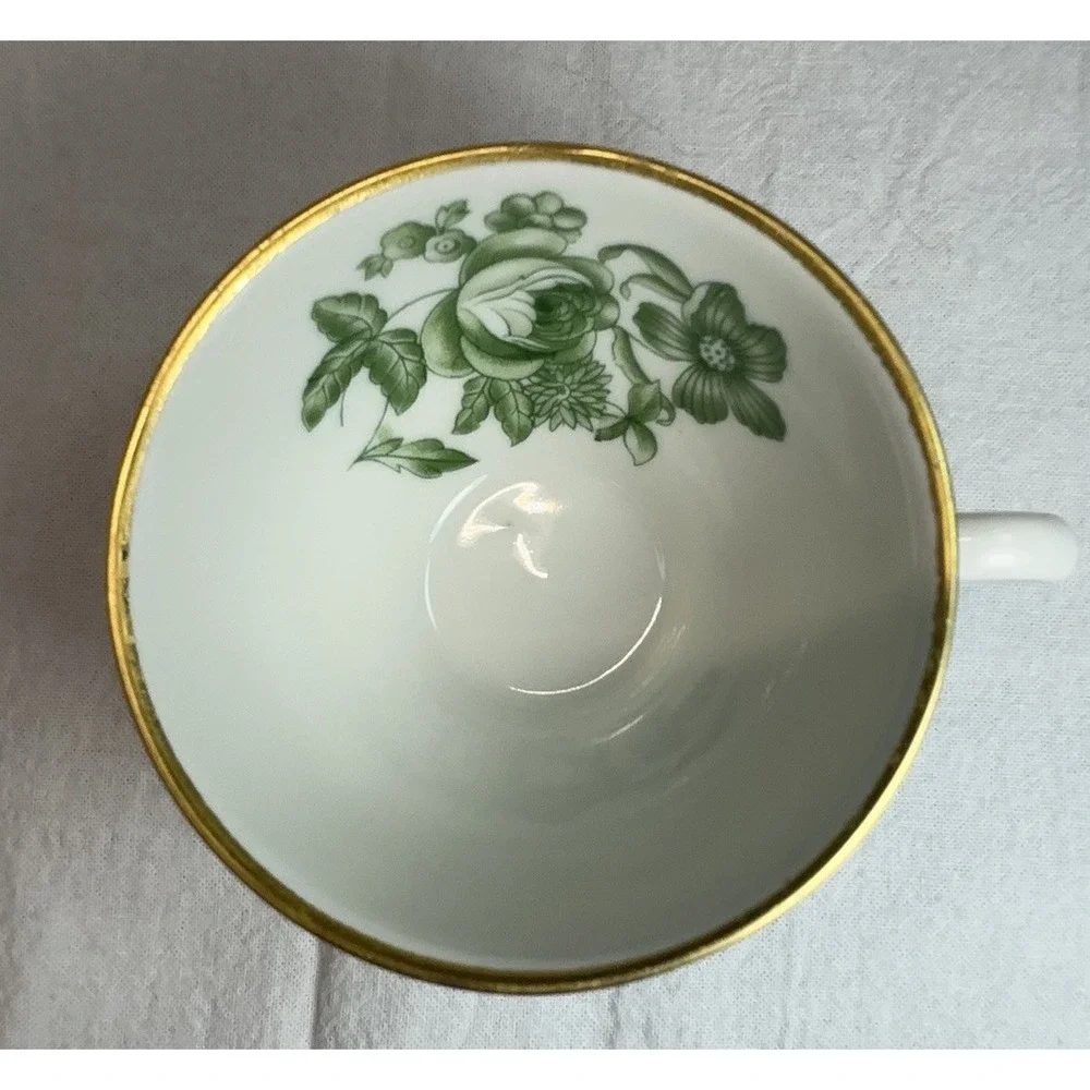 Richard Ginori Demitasse Coffee Tea Set Green Rose 15pc Espresso Service For 6 - Picture 5 of 16